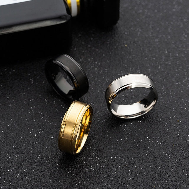 Sliver Gold Pure 8MM Rings