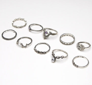 Purple Diamond Ring Set