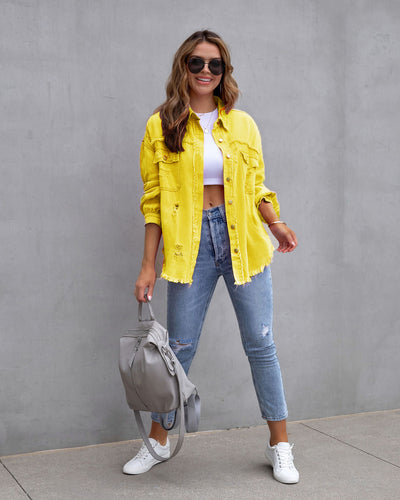 Fashion Ripped Shirt Jacket