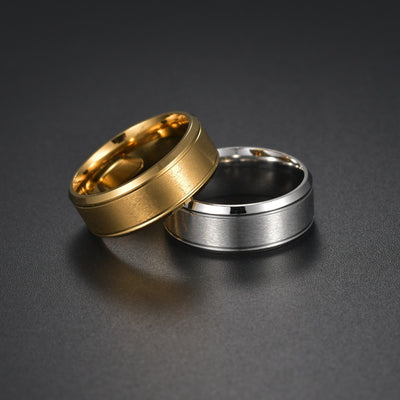 Sliver Gold Pure 8MM Rings