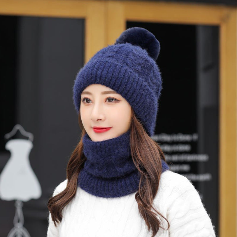 Women's Knitted Scarf Suit Student Wool Hat