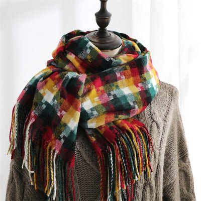 New Plaid Scarf Women Tassel Shawl Fashion