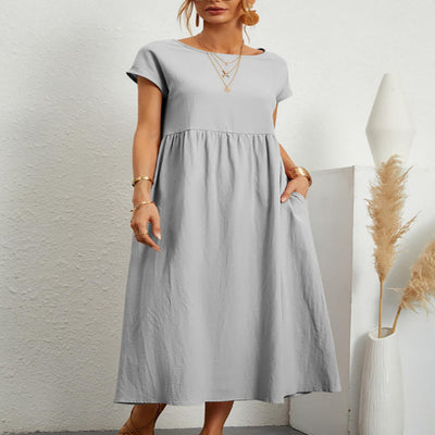 Cotton Linen Pocket Dress