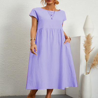 Cotton Linen Pocket Dress