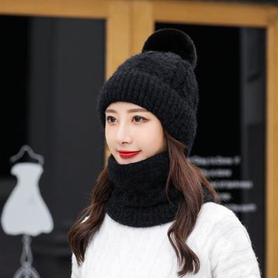 Women's Knitted Scarf Suit Student Wool Hat