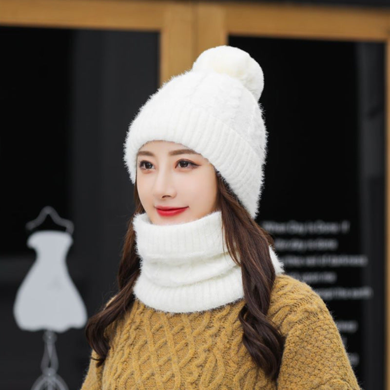 Women's Knitted Scarf Suit Student Wool Hat