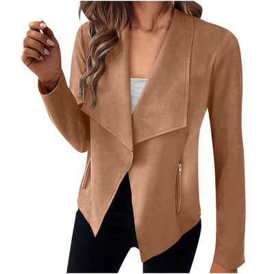 Women's Solid Color Suede Coat