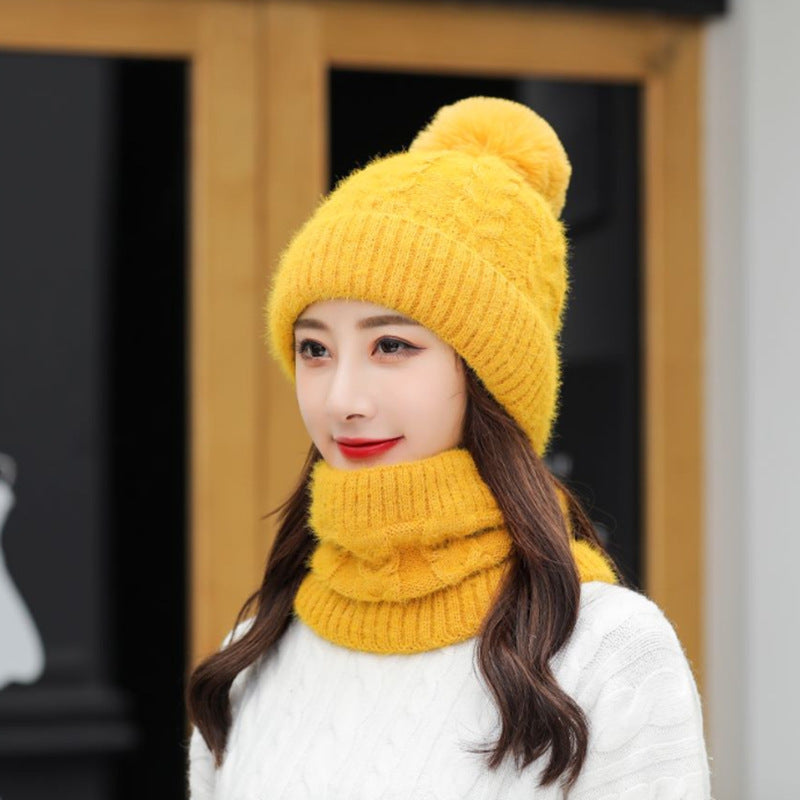 Women's Knitted Scarf Suit Student Wool Hat