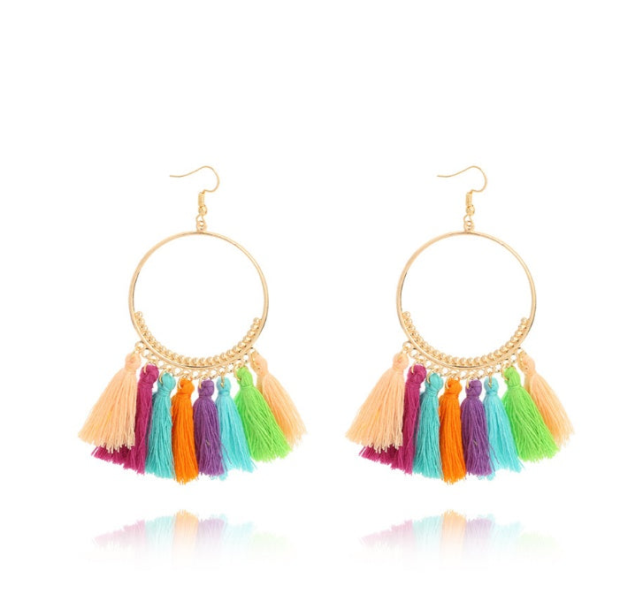 Round Drop Dangle Earrings