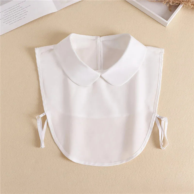 White Fake Collar Shirt Women Blouse Peter Pan Detachable Lapel Fake Collar for Women Clothes Accessories False Collar Woman Tie