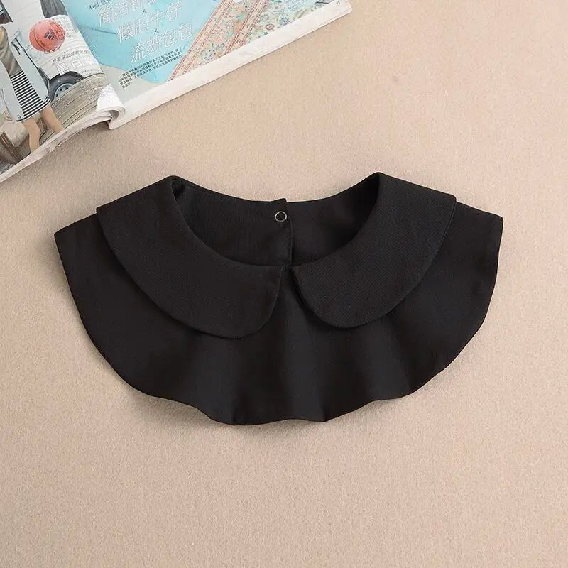 White Fake Collar Shirt Women Blouse Peter Pan Detachable Lapel Fake Collar for Women Clothes Accessories False Collar Woman Tie