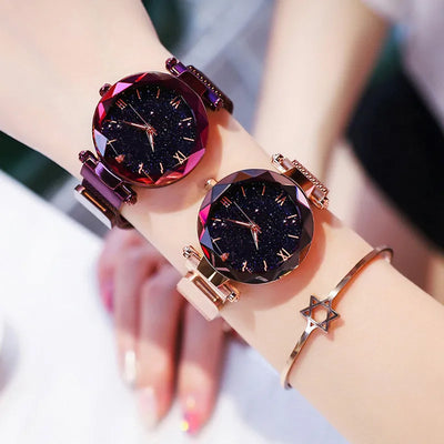 Reloj Mujer Luxury Starry Sky Women Watches Magnetic Mesh Belt Band Watch Women's Fashion Dress Wristwatch Zegarek Damski