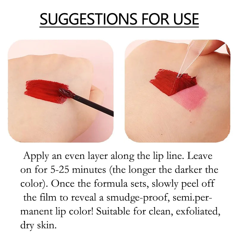 Peel-off Lip Liner Pen 3 Colors, Temporary Lip Tattoo, Waterproof, Smudge-proof, Non-stick Cup, Tattoo Lipstick Makeup