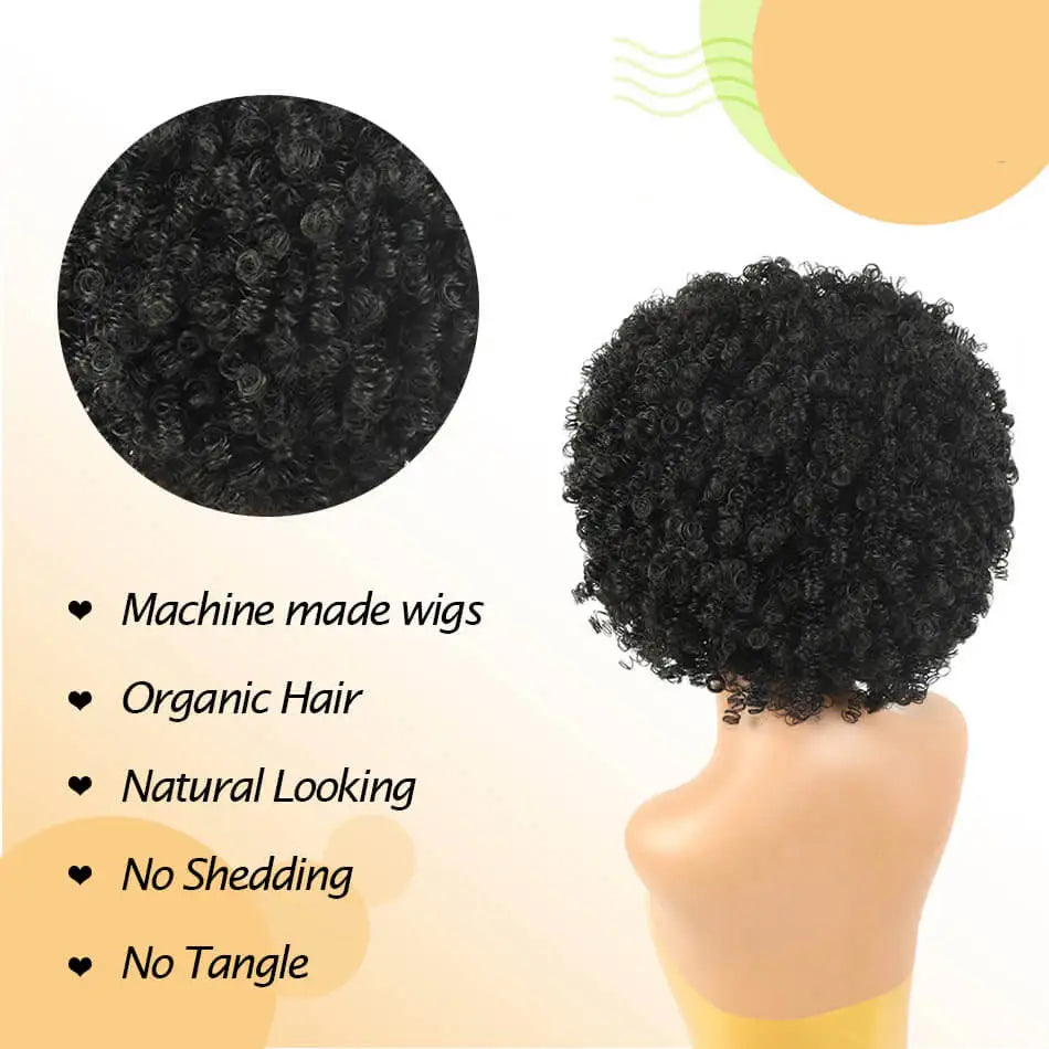 Short Afro Kinky Curly Wigs Synthetic Pixie Wigs For Black Women Natural Hair Styles Curly Hair Short Afro Curly Wigs For Women