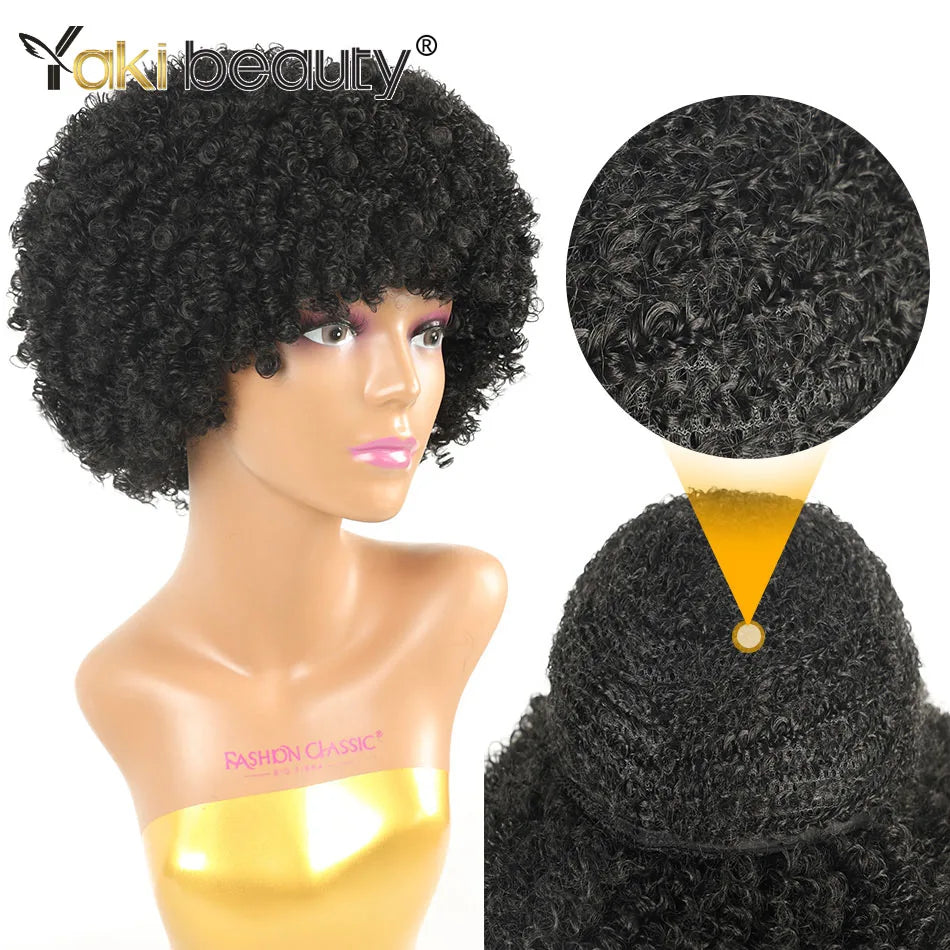 Short Afro Kinky Curly Wigs Synthetic Pixie Wigs For Black Women Natural Hair Styles Curly Hair Short Afro Curly Wigs For Women