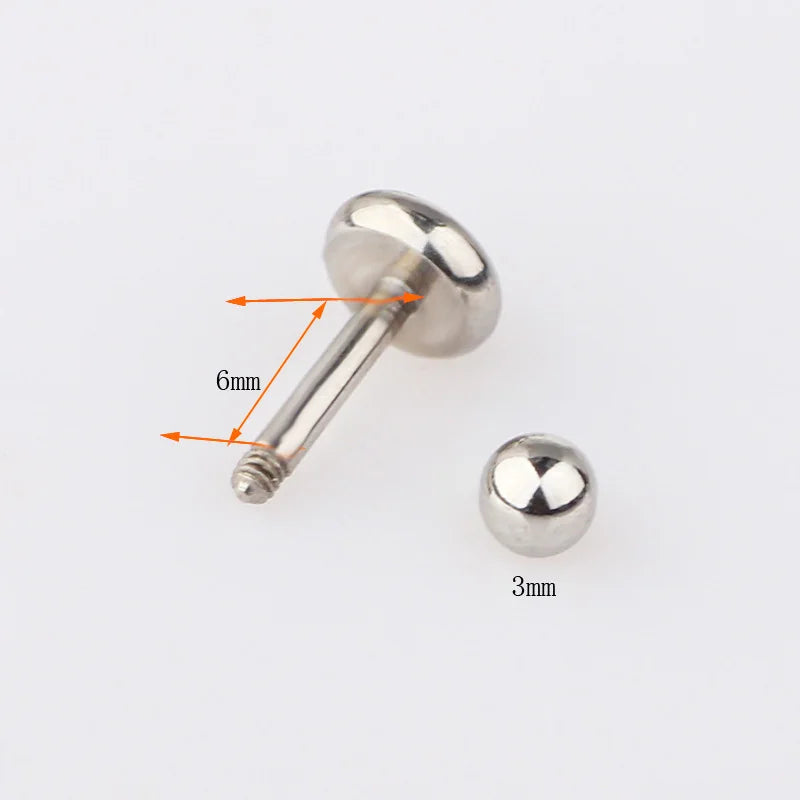 2Pcs 3/4/5Mm Crystal Stud Earring Screw Back Stainless Steel Cz Zircon Earrings Men Women Ear Cartilage Piercing Body Jewelry