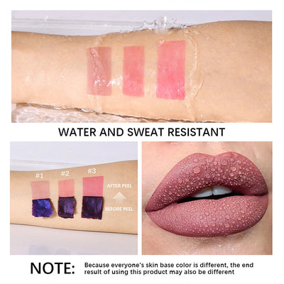 New Tear-off Matte Lip Gloss Peel-off Metallic Liquid Lipstick Long-lasting Waterproof Natural Pink Lip Tint Cosmetic For Women