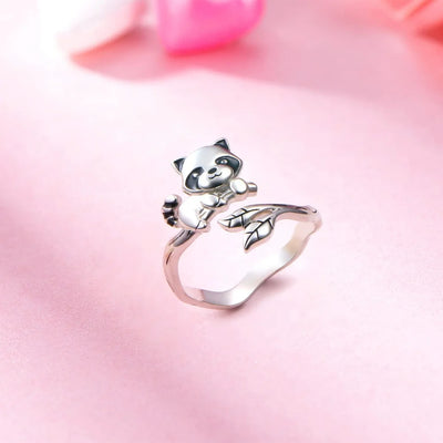 Cute and Creative Raccoon Animal Ring, Party Jewelry, Great Christmas Halloween Thanksgiving Day Gift, Valentine's Day Gift