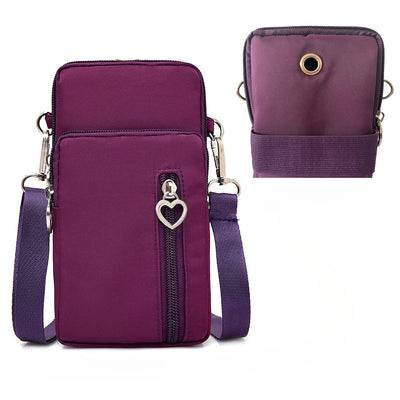 Bag New Mobile Phone Female ThreeLayer Mini ShoulderMessenger Wrist Change Key Storage Arm Bag