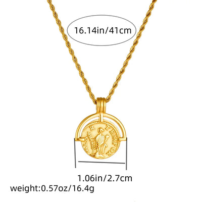 1 Piece Europe and the United States personalized vintage Roman coin pendant necklace for daily and special occasions to wear