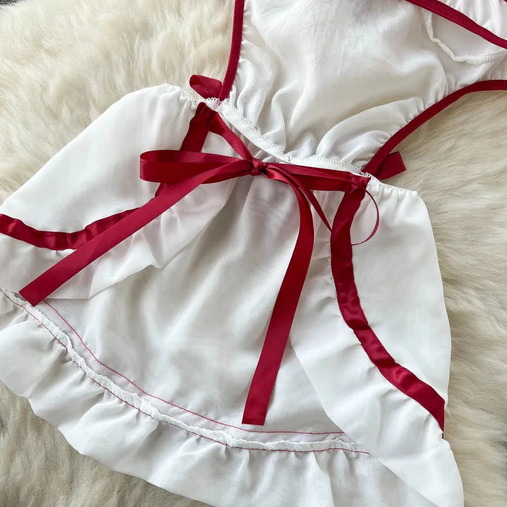 Sexy Cosplay Nurse Uniform Erotic Lingerie Babydoll Dress Roleplay Nurse Outfits Flirting Underwear Women Clothes Costume Dress