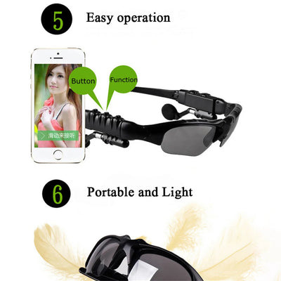 Wireless Bluetooth 4.1 Headset Fashion Sports Stereo Telephone Polarized Driving Sunglasses Riding Eyes Glasses Headphone