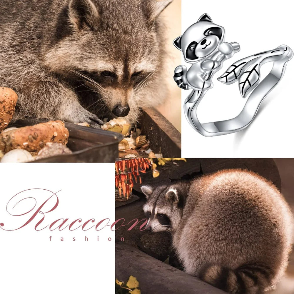 Cute and Creative Raccoon Animal Ring, Party Jewelry, Great Christmas Halloween Thanksgiving Day Gift, Valentine's Day Gift