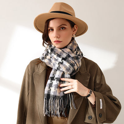 New Plaid Scarf Women Tassel Shawl Fashion