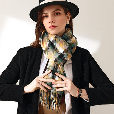 New Plaid Scarf Women Tassel Shawl Fashion