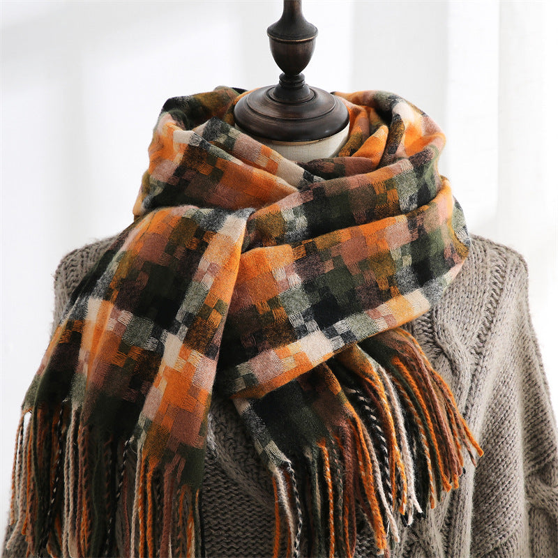 New Plaid Scarf Women Tassel Shawl Fashion