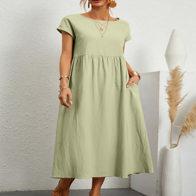 Cotton Linen Pocket Dress